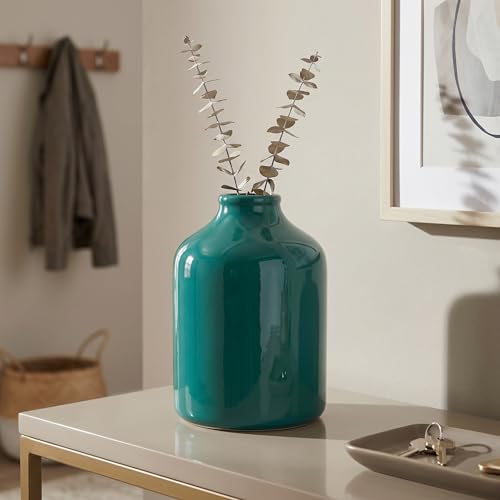 Sunddo Green Ceramic Vase, 8 Inch - color: Dark Green, size: 8 inch