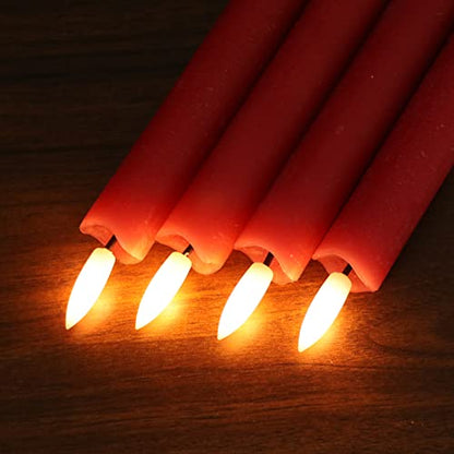GenSwin Flameless Taper Candles LED Battery Operated Remote Timer Red - color: 6-Red