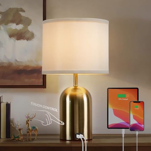GyroVu Touch Control Table Lamp, Gold Bedside Table Lamps for Bedroom - color: Gold 1