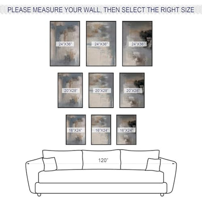 Large Framed Canvas Wall Art, Modern Grey Abstract Prints, 20"x28"x3 - color: grey, size: 20" X 28" X 3pcs Framed