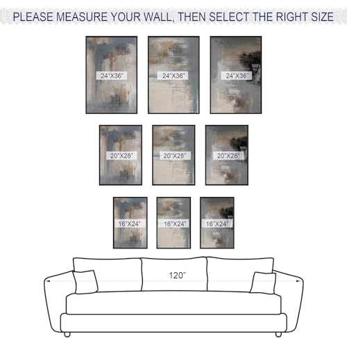 Large Framed Abstract Wall Art, Modern Grey Canvas Prints, 24"x36"x3 - color: grey, size: 24" X 36" X 3pcs Framed
