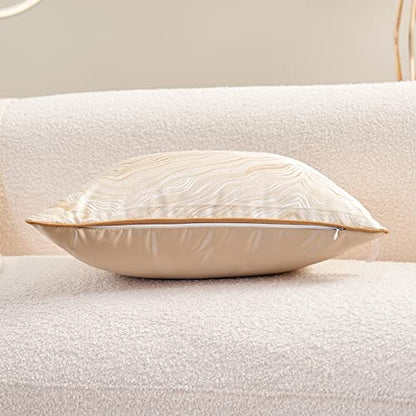 Avigers Throw Pillow Cover 20 x 20 Inch, Beige, Rayon Blend, Hidden Zipper - color: Beige, size: 20" x 20" (Pack of 1)