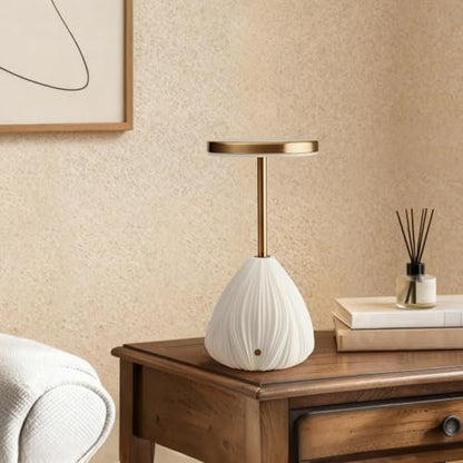 RONDURE Ceramic Cordless Rechargeable Touch Dimmable Table Lamp