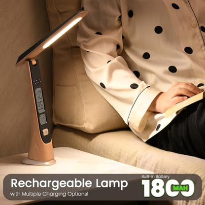WILIT Rechargeable Lamps Cordless Table Lamp, Foldable Portable Desk Lamp - LED Battery Operated Lights with Stepless Brightness&Time Display for Office Lamp, Book Lights, College Dorm Essentials - style: Classic