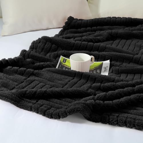 Whale Flotilla Lightweight Fleece King Size Blanket for Bed, Black - color: Black, size: King(90x104 Inch)