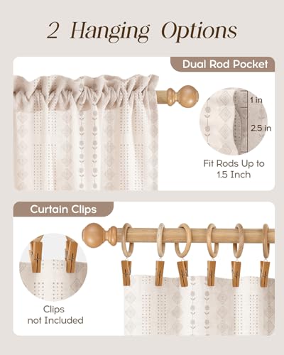 Miss Adola 36 Inch Length Kitchen Tier Curtains, Striped Farmhouse - color: Striped Farmhouse, size: 28"W x 36"L (Pack of 2)