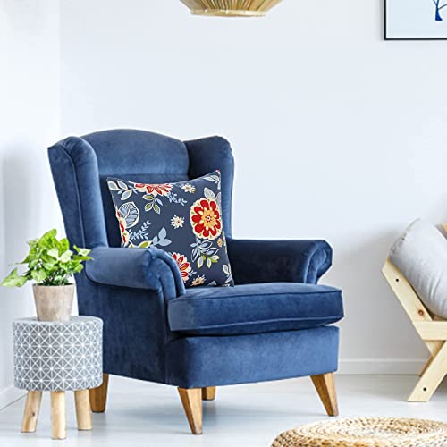 JMGBird Outdoor Accent Pillows Outdoor Pillow Covers 18x18 Waterproof - color: A-blue With Flower
