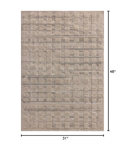 Loloi Amber Lewis Monty Collection MOT-06 Pebble/Beige 2'-7" x 4', .50" Pile Height, Area Rug - color: Pebble / Beige, size: 2'7" x 4' (Rectangular)