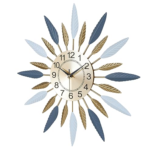 Lafocuse 23 Inch Metal Mid Century Modern Wall Clock for Living Room Decor