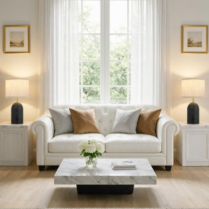 GyroVu Table Lamps Set of 2, Resin Bedside Lamps for Living Room Bedroom - color: Matte Black