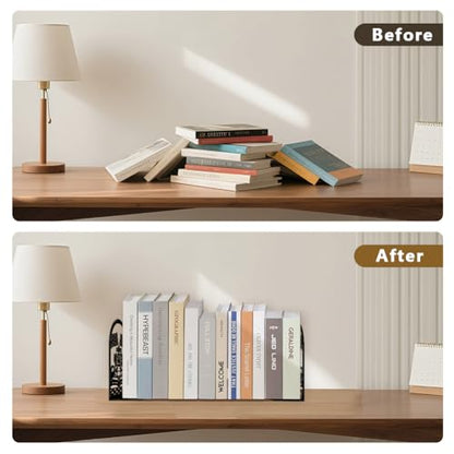 2pcs Book Ends Formula Car Metal Bookends Heavy Duty Book Stoppers Non-Slip Bookend Office for Small Large Heavy Books Textbooks Black - style: Formula Car