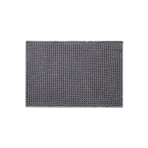 Triohero Waffle Bath Mat, Small Boho Bathroom Rugs Non Slip 16x24 Dark Grey - color: Dark Grey, size: 1'4" X 2' (Rectangular)