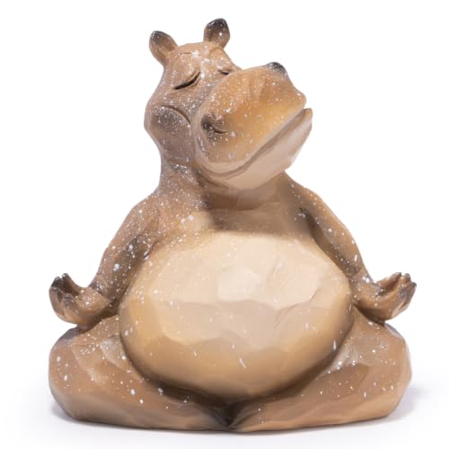 Hodao Meditating Hippo Figurine, Zen Animal Statue, Mindfulness Desk Decor - color: Meditation Hippo
