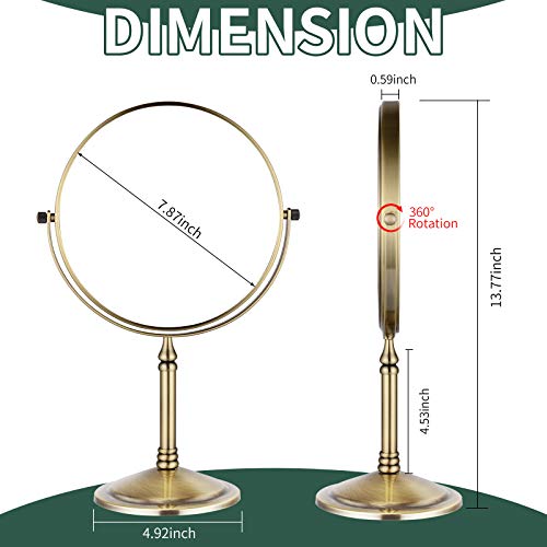 Nicesail Tabletop Makeup Mirror Magnifying Vanity Mirror 10X Antique Bronze