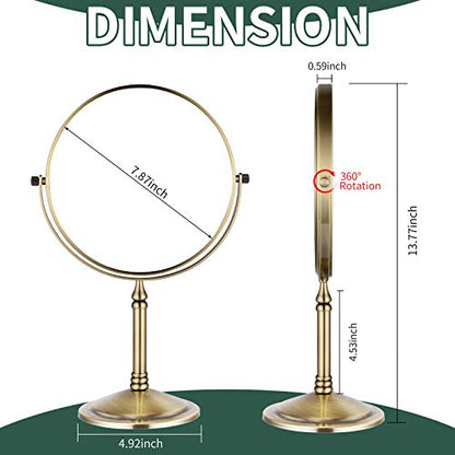 Nicesail Tabletop Makeup Mirror Magnifying Vanity Mirror 10X Antique Bronze