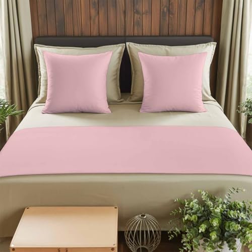 Bed Runner for Queen Size Bed, Pink Decorative Beds Runners and 2 Matching Pillow Covers Set, Farmhouse Pink Decor Beds Scarf Throw for Foot of Bedding Set for Hotel/Bedroom - color: Light Pink, size: 83 x 20 Inch