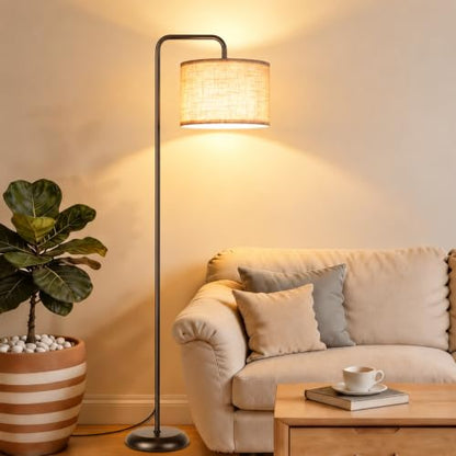 TJOY Floor Lamp,Black Brown Floor Lamp for Living Room with 3 CCT Bulb - color: Black Brown