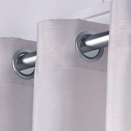 EXCLUSIVE HOME Chateau Striped Faux Silk Grommet Top Curtain Panel Pair, 54"x108", Blush - color: Blush, size: 54"W x 108"L (Pack of 2)