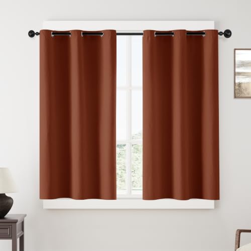 ChrisDowa Terracotta Blackout Curtains 54 Inches Long 2 Panels for Bedroom - color: Terracotta, size: 40"W x 54"L (Pack of 2)