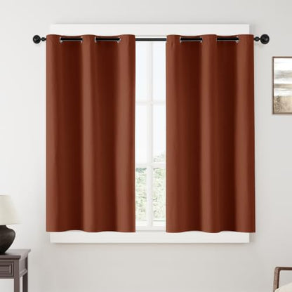 ChrisDowa Terracotta Blackout Curtains 54 Inches Long 2 Panels for Bedroom - color: Terracotta, size: 40"W x 54"L (Pack of 2)