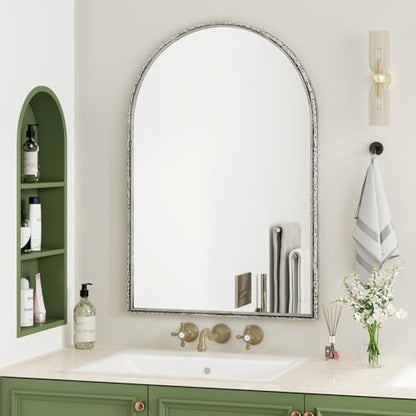Arched Mirror Wall Mirror Bathroom Vanity Mirror Wall Decor Arch Mirror LivingRoom Bedroom Entryway Silver