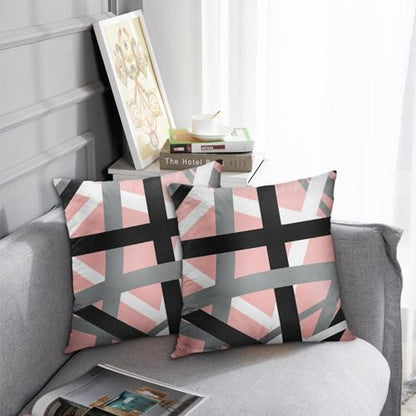 Emvency Throw Pillow Covers Set of 2, 18 x 18 Inch, Striped Retro Pink - color: Pink, size: 18" x 18" (Pack of 2)