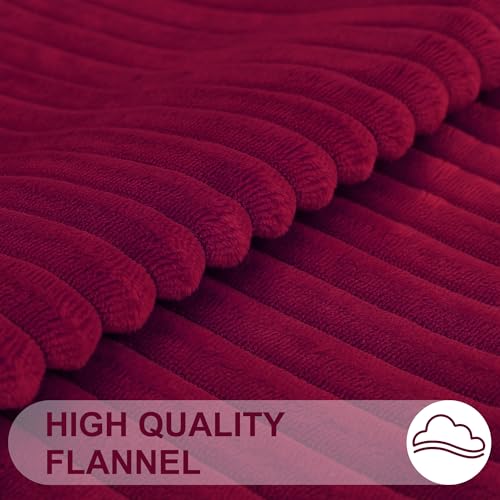 Simmore Fall Soft Burgundy Flannel Throw Pillow Covers 18X18 Set of 2 - color: Burgundy, size: 18" x 18" (Pack of 2)