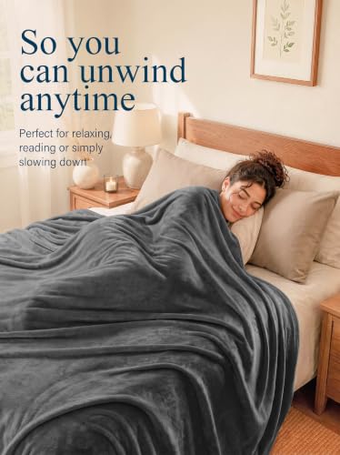 Utopia Bedding Ultra Soft Fleece Bed Blanket Throw Size Grey (50x60 Inches) - color: Grey, size: Throw (50x60 Inch)