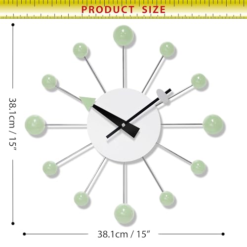 Infinity Instruments Orb Spoke Starburst Wall Clock, Mint Green, 15" - color: Mint Green