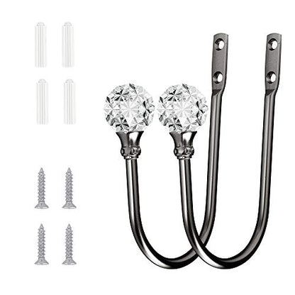 Curtain Holdback, 4Pcs Wall Mounted Drapery Tiebacks, Matt Black - color: 4 Pcs, Black
