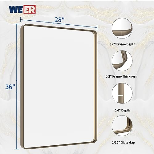 WEER Bathroom Vanity Mirror Bronze 28X36 Inch - color: Bronze, size: 28"L x 36"W