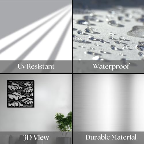Metal Wall Decor | 17'' x 17'' x 0.05'' Clouds Art Themed Wall Decorations | Handmade Indoor and Outdoor Wall Art (17'' x 17'', Clouds, Black) - size: 17'' x 17'', style: Clouds