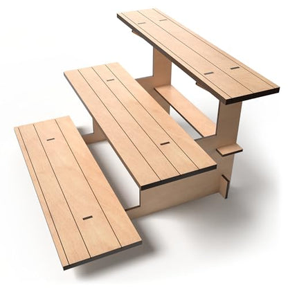 Wooden Tiered Display Stand, 3 Tier Display Table for Vendor Events - color: Natural