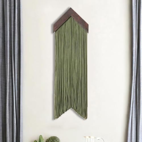 Ansley&HosHo Macrame Wall Hanging, Boho Woven Tapestry, Modern Tassel Wall Decor, Handmade Wall Art Tapestry for Bedroom, Living Room, Home, Bohemian Apartment Decoration Ornament Craft (Green Arrow) - color: Green Arrow