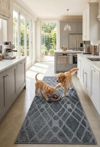 Hallway Runner Rug, 2'7" x 2' Washable Non-Slip Carpet Runner, Custom Size - color: Soft Grey, size: 2'7" x 2' (Runner)