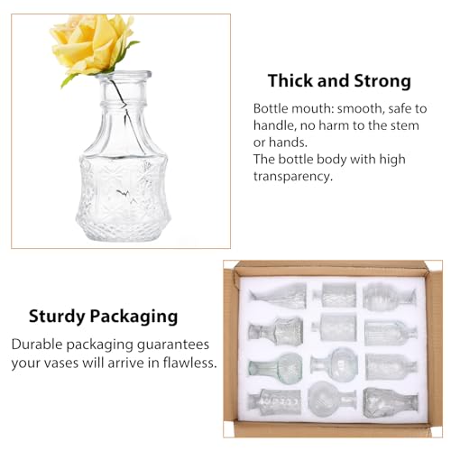 68pcs Clear Glass Bud Vase Set, Small Glass Vases for Centerpieces in Bulk - color: Clear, size: 68pcs