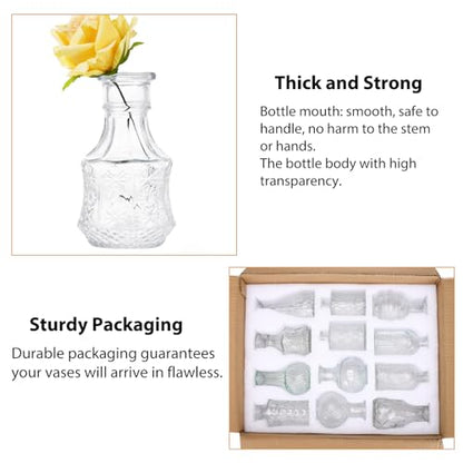 68pcs Clear Glass Bud Vase Set, Small Glass Vases for Centerpieces in Bulk - color: Clear, size: 68pcs