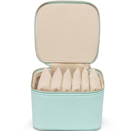 VLANDO Travel Jewelry Organizer with Clear 6 Velvet Bags,Lake Blue - color: 6PCS-Lake Blue