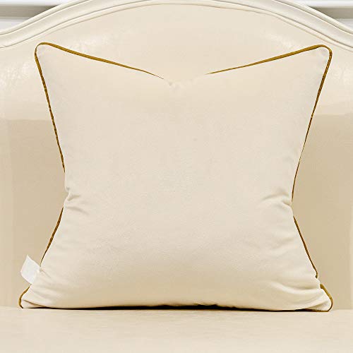 Avigers Throw Pillow Cover 20 x 20 Inch, White Gold, Velvet, Hidden Zipper - color: White, Gold, size: 20" x 20" (Pack of 1)