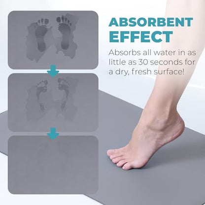 Homergy Bath Mat for Bathroom Non Slip, Quick Dry, 16x24 in, Grey - color: Gray, size: 16" x 24"