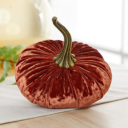 Luxe Burnt Orange 6.25 inch Velvet Pumpkin (Luxe Burnt Orange) - color: Luxe Burnt Orange