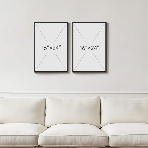 Framed Neutral Beige Brown Abstract Canvas Wall Art Set of 2, 16x24 In - color: Fluid Shapes, size: 16" W x 24" H x 2Pcs