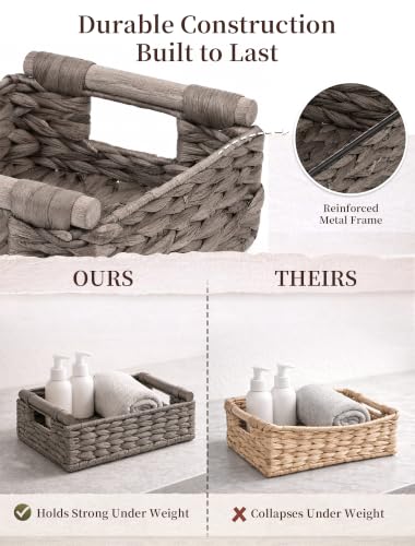 Wicker Basket, Large Basket for Gift Baskets Empty, 10.2x7.9x4in - color: Gray, size: Small