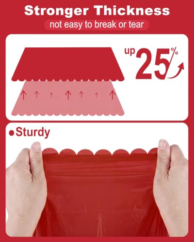 NatNarr 3 Pack Red Tablecloths Plastic, Scalloped Christmas Table Cloths - color: Red, size: 3 Pack