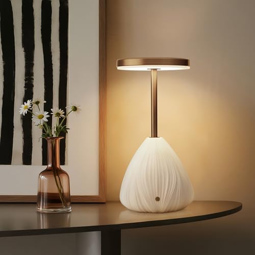 RONDURE Ceramic Cordless Rechargeable Touch Dimmable Table Lamp