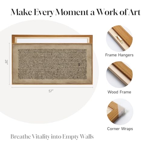 Large Framed Wabi Sabi Abstract Wall Art for Living Room, 60x30 Inch - color: Brown Black, size: 60"L x 30"W