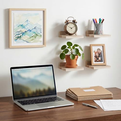 Fixwal Small Floating Shelves for Wall (Light Carbonized, Set of 4, 5 Inch) - color: Carbonized Black, size: 5 inches