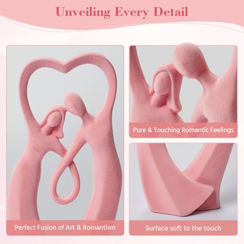 Couple Statue with Soft Flocked Finish, Pink - color: Couple01-pink