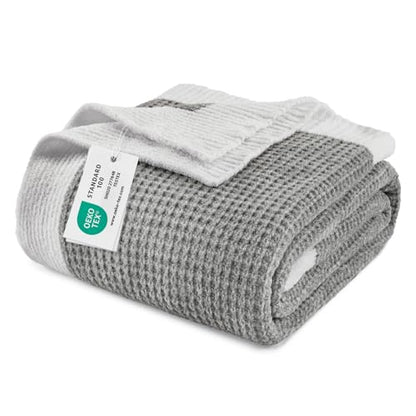 BEDELITE Soft Cozy Chenille Waffle Knit Throw Blanket,Farmhouse Boho - color: Grey, size: Throw(50"x60")