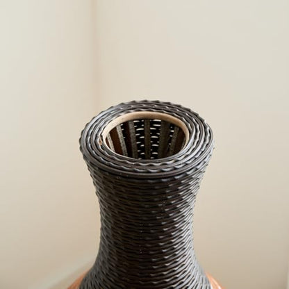 39.4 Inch Tall Floor Vase for Living Room Decor, PVC Decorative Vase for Home Decor, Modern Textured Brown Black Boho Style Standing Vase, Not Waterproof, Flowers Not Included, Black Brown
